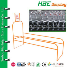 custom made grocery store parking corral for shopping cart and shopping basket trolley